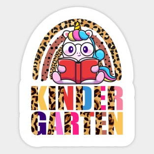 Kindergarten Rainbow Leopard Funny Unicorn Teacher Student School Sticker